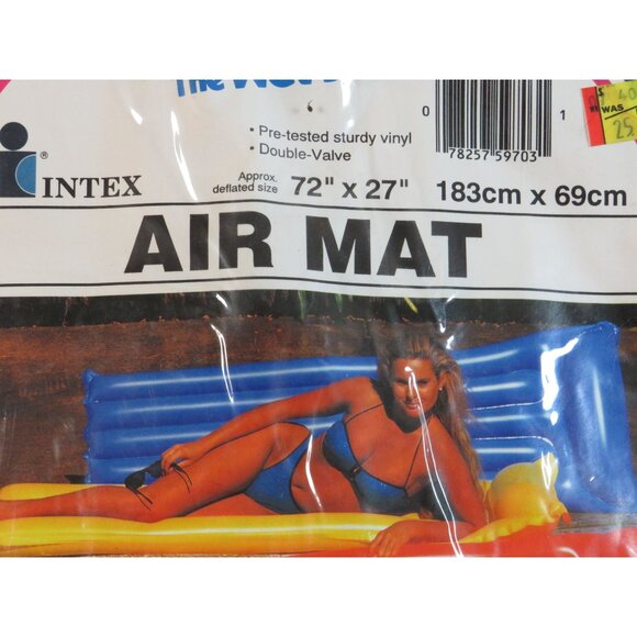 Intex The Wet Set Vintage Inflatable Air Mat 72"x27" Vinyl Double-Valve 1992 New - Picture 2 of 3